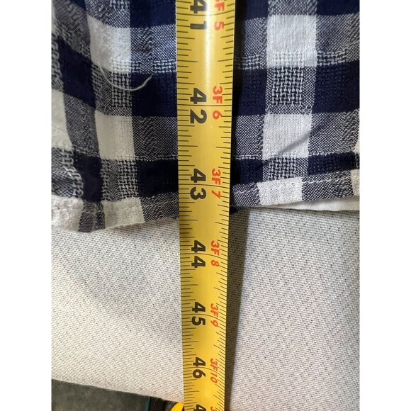 Old Navy Women's Wrap V Neck Midi Dress Flutter Sleeve Size M Blue White Gingham - Picture 10 of 13